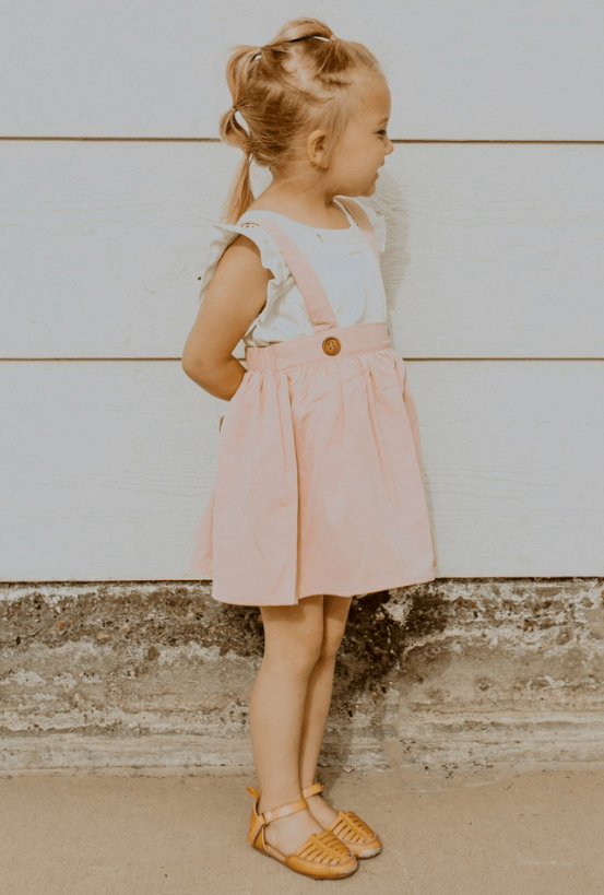 Reese Classic Suspender Skirt- Bubblegum Pink